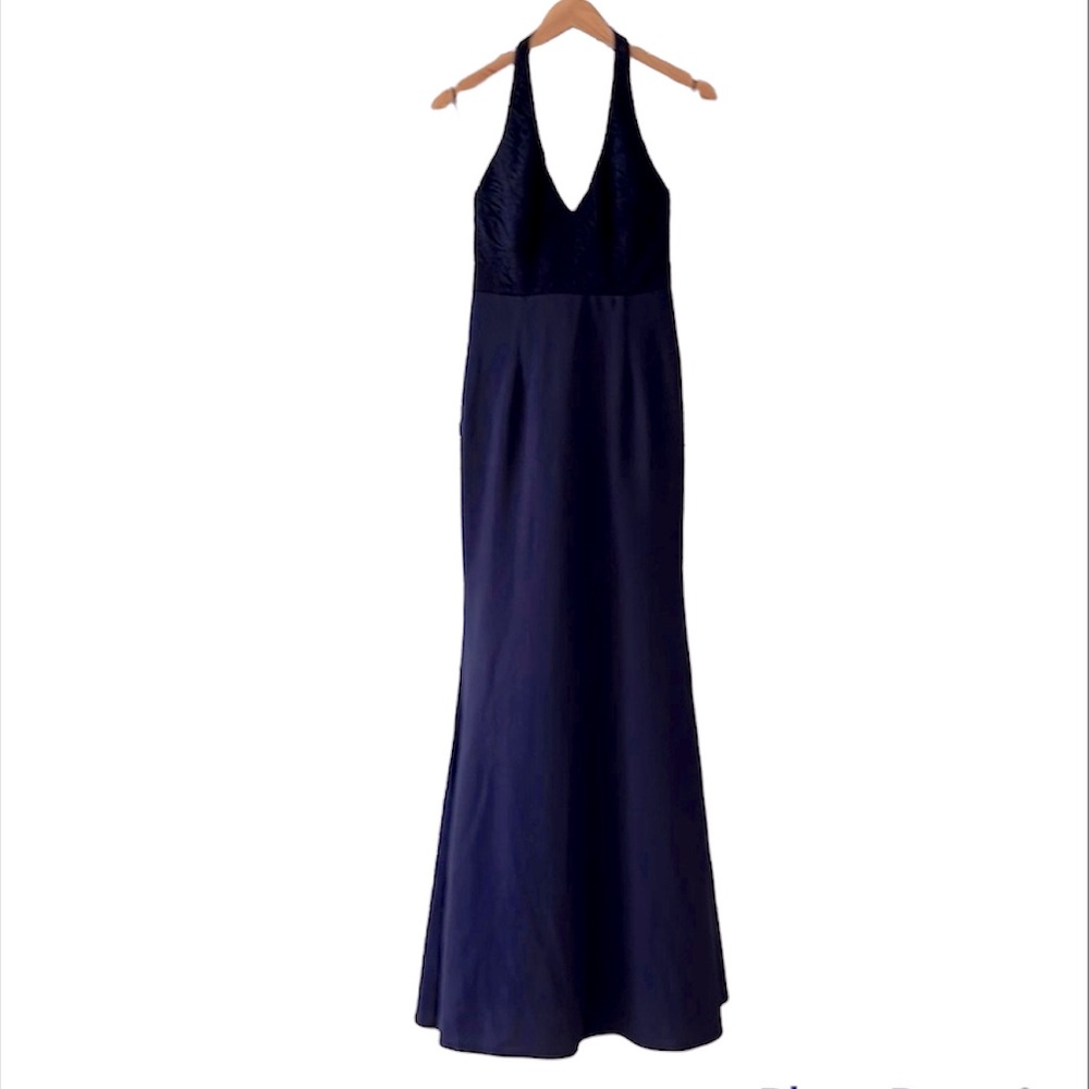 Lulu’s Maxi Dress Love Potion Navy Lace Halter - Picture 2 of 15